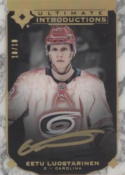 2019-20 Upper Deck Ultimate Collection - Ultimate Introductions Onyx Black Autographs #UI-74 Eetu Luostarinen Front
