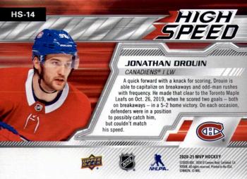 2020-21 Upper Deck MVP - High Speed #HS-14 Jonathan Drouin Back