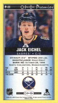 2020-21 O-Pee-Chee - O-Pee-Chee Premier Tallboys Yellow #P-11 Jack Eichel Back