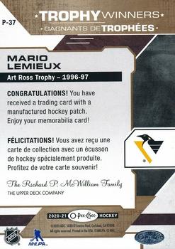 2020-21 O-Pee-Chee - Trophy Patches #P-37 Mario Lemieux Back