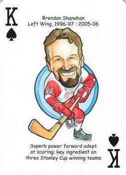 2017 Hero Decks Detroit Red Wings Hockey Heroes Playing Cards #K♠ Brendan Shanahan Front