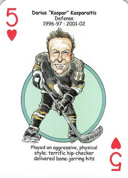 2017 Hero Decks Pittsburgh Penguins Hockey Heroes Playing Cards #5♥ Darius Kasparaitis Front