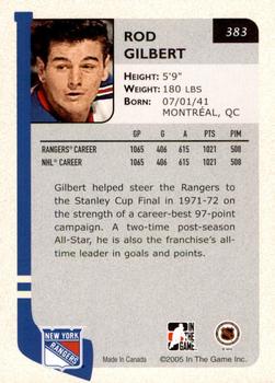 2004-05 In The Game Franchises US East - SportsFest Chicago #383 Rod Gilbert Back