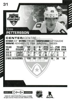 2020-21 O-Pee-Chee - Variant All-Star #31 Elias Pettersson Back