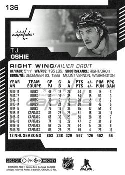 2020-21 O-Pee-Chee - Variant Warm-Up Jersey #136 T.J. Oshie Back