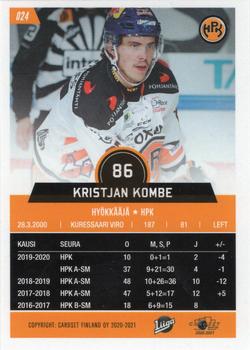 2020-21 Cardset Finland #024 Kristjan Kombe Back