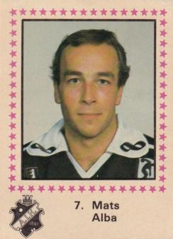 1984-85 Semic Elitserien (Swedish) #7 Mats Alba Front