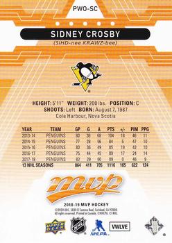 2018-19 Upper Deck MVP - Pack Wars Orange Achievements #PWO-SC Sidney Crosby Back