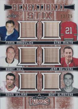 2019-20 Leaf Lumber Kings - Sensational Stix Bronze #SS-05 Frank Mahovlich / Stan Mikita / Bobby Hull / Jean Béliveau / Norm Ullman / Bert Olmstead Front