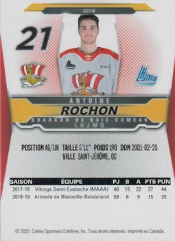2019-20 Baie-Comeau Drakkar (QMJHL) #NNO Antoine Rochon Back