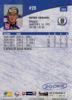 2012-13 Czech OFS Plus #343 Patrik Urbanec Back