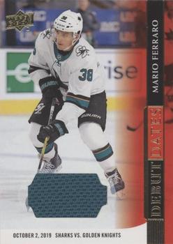 2020-21 Upper Deck - Debut Dates Jersey #DD-8 Mario Ferraro Front