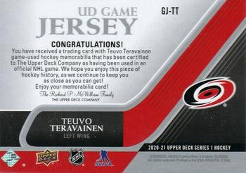 2020-21 Upper Deck - UD Game Jersey #GJ-TT Teuvo Teravainen Back