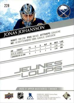 2020-21 Upper Deck - French #228 Jonas Johansson Back