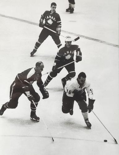 1964 Pressfoto CSSR National Team Olympics #11 Action CSSR vs Canada Front