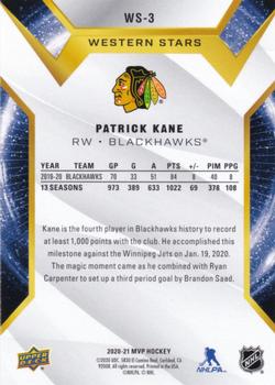 2020-21 Upper Deck MVP - Western Stars #WS-3 Patrick Kane Back