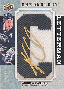 2019-20 Upper Deck Chronology - 2018-19 Upper Deck Chronology Update: Letterman Patches Manufactured Letter Relics #L-HA-AC Andrew Cassels Front