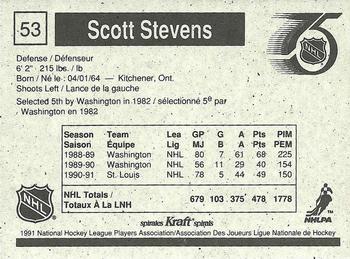 1991-92 Kraft - Black Backs #53 Scott Stevens Back