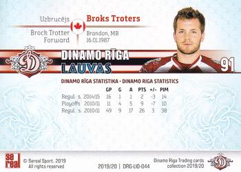 2019-20 Sereal Dinamo Riga - Lions Gold #DRG-LIO-044 Brock Trotter Back
