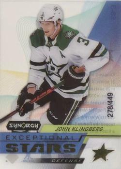 2020-21 Upper Deck Synergy - Exceptional Stars Gold #ES-3 John Klingberg Front