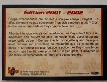 2001-02 Mad Brothers Les Boys #NNO Édition 2001-2002 Back