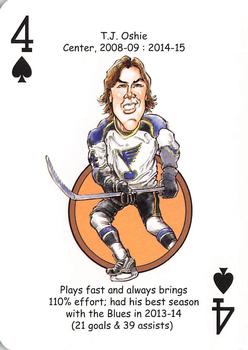 2019 Hero Decks St. Louis Blues Hockey Heroes Playing Cards #4♠ T.J. Oshie Front