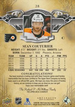 2020-21 Upper Deck Artifacts - Material Emerald #28 Sean Couturier Back
