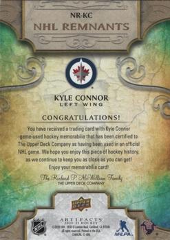 2020-21 Upper Deck Artifacts - NHL Remnants Premium #NR-KC Kyle Connor Back
