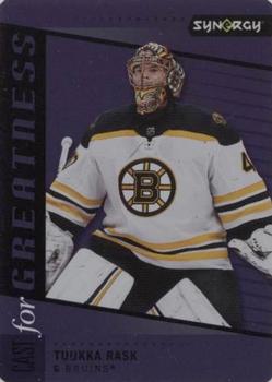 2020-21 Upper Deck Synergy - Cast for Greatness Purple #CG-23 Tuukka Rask Front