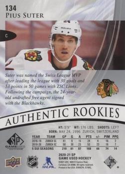 2020-21 SP Game Used #134 Pius Suter Back