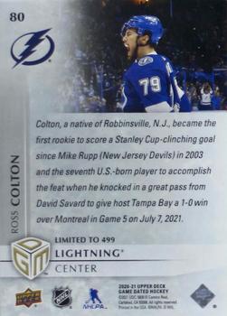 2020-21 Upper Deck Game Dated Moments #80 Ross Colton Back