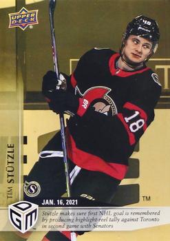 2020-21 Upper Deck Game Dated Moments - Gold #3 Tim Stützle Front