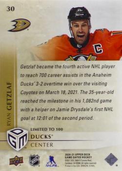 2020-21 Upper Deck Game Dated Moments - Gold #30 Ryan Getzlaf Back
