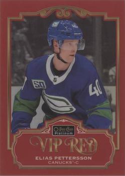 2019-20 O-Pee-Chee Platinum - VIP Red #VIPR-EP Elias Pettersson Front