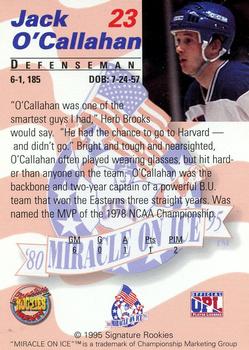 1995 Signature Rookies Miracle on Ice - Gold Medal Set #23 Jack O'Callahan Back