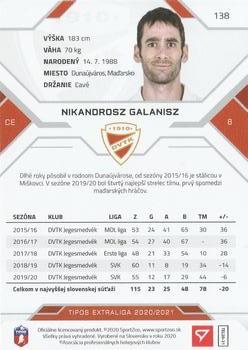 2020-21 SportZoo Tipos Extraliga #138 Nikandrosz Galanisz Back