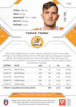 2020-21 SportZoo Tipos Extraliga - Blue #110 Tomas Tomek Back