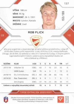 2020-21 SportZoo Tipos Extraliga - Blue #137 Rob Flick Back