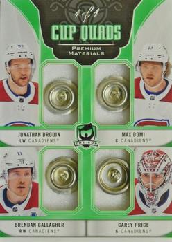 2019-20 Upper Deck The Cup - Cup Quads Green Button #C4-PGDD Jonathan Drouin / Max Domi / Brendan Gallagher / Carey Price Front