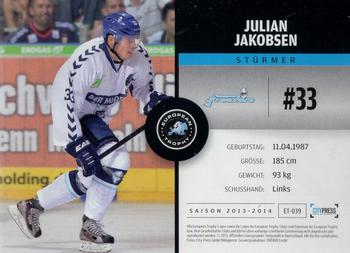 2013-14 Playercards Premium Serie (DEL) #ET-039 Julian Jakobsen Back