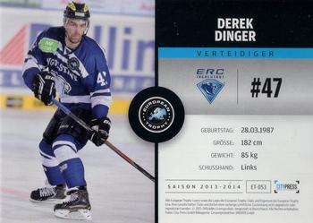 2013-14 Playercards Premium Serie (DEL) #ET-053 Derek Dinger Back