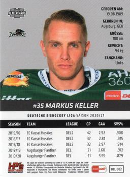 2020-21 Playercards (DEL) #DEL-002 Markus Keller Back