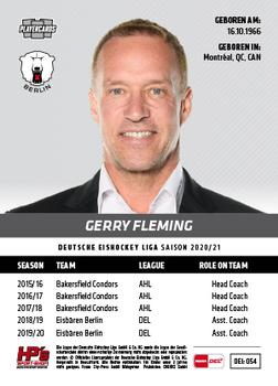 2020-21 Playercards (DEL) #DEL-054 Gerry Fleming Back