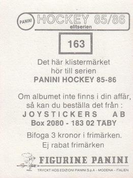 1985-86 Panini Hockey Elitserien (Swedish) Stickers #163 Roger Mikko Back