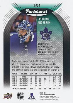 2020-21 Parkhurst - Gold #161 Frederik Andersen Back