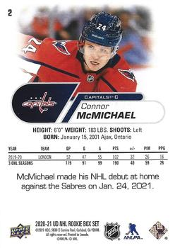 2020-21 Upper Deck NHL Star Rookies Box Set #2 Connor McMichael Back