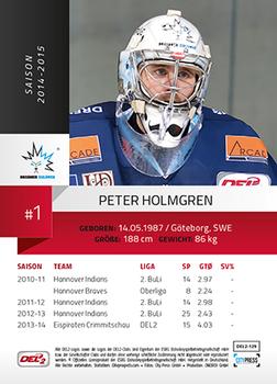 2014-15 Playercards (DEL2) #DEL2-129 Peter Holmgren Back