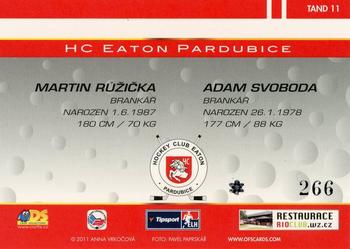 2011 Czech OFS premium - Tandems Silver #11 Martin Ruzicka / Adam Svoboda Back