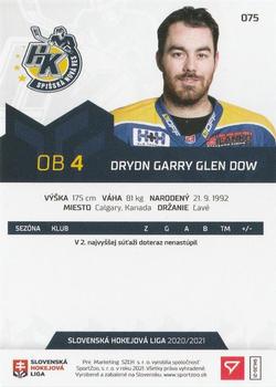 2020-21 SportZoo Slovenská Hokejová Liga - Limited Edition #075 Drydn Dow Back