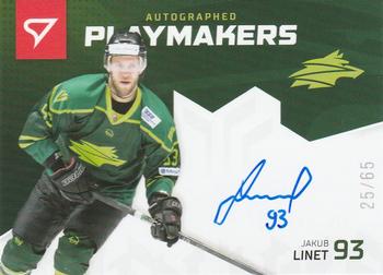 2020-21 SportZoo Slovenská Hokejová Liga - Autographed Playmakers #AP-22 Jakub Linet Front
